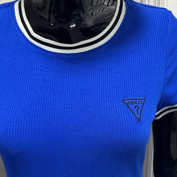 Guess Blue Bodycon Dress with White Trim - Picture 4 of 4